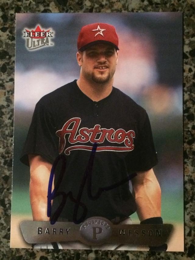 Barry Wesson autograph in the Astros A to Z collection