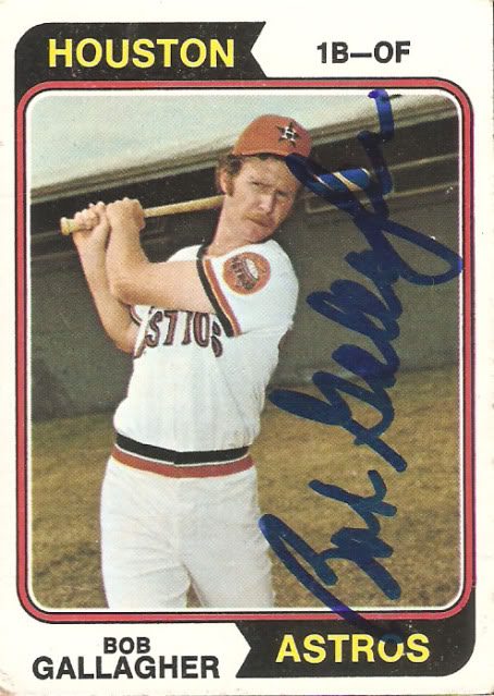 Bob Gallagher autograph in the Astros A to Z collection