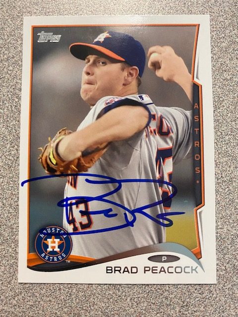 Brad Peacock autograph in the Astros A to Z collection