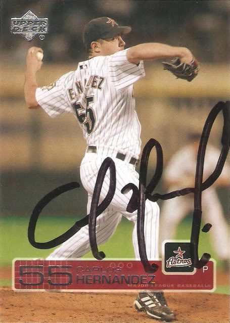 Carlos Hernandez (Pitcher, 2001-2002) autograph in the Astros A to Z collection