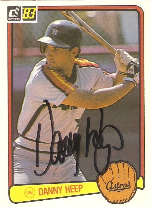 Danny Heep autograph in the Astros A to Z collection