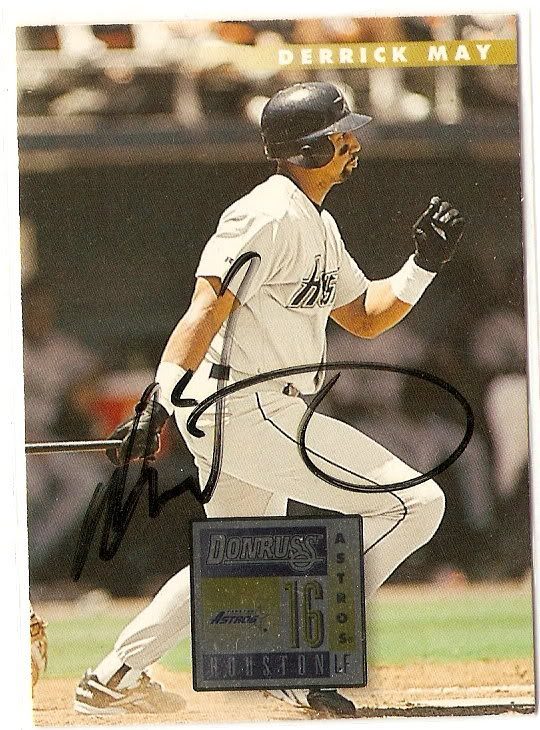 Derrick May autograph in the Astros A to Z collection