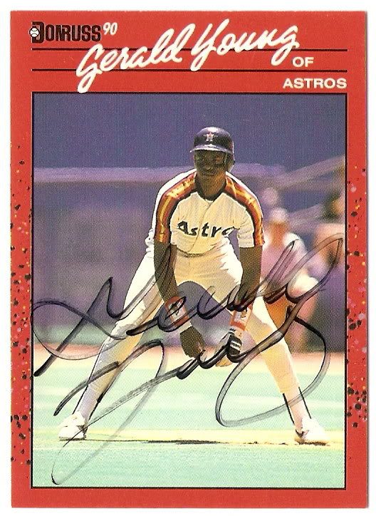 Gerald Young autograph in the Astros A to Z collection