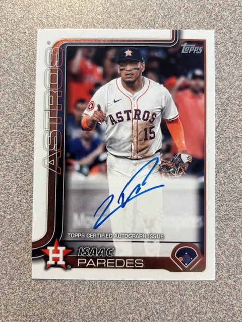 Isaac Paredes autograph in the Astros A to Z collection