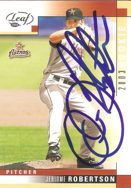 Jeriome Robertson autograph in the Astros A to Z collection