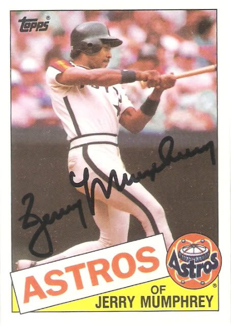 Jerry Mumphrey autograph in the Astros A to Z collection