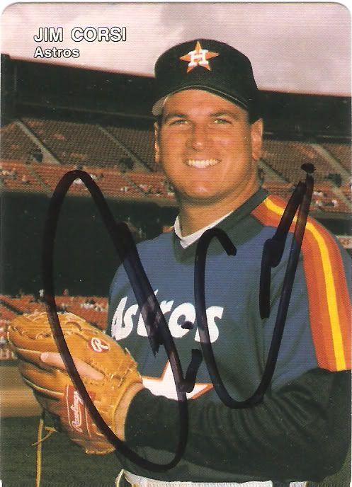 Jim Corsi autograph in the Astros A to Z collection