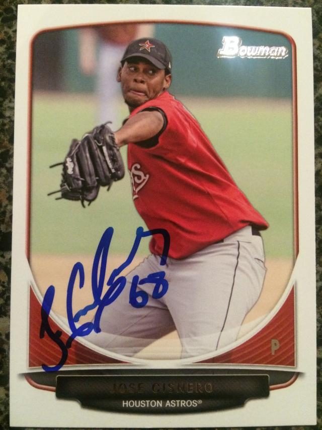 Jose Cisnero autograph in the Astros A to Z collection