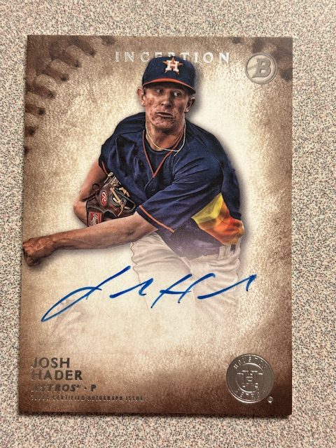 Josh Hader autograph in the Astros A to Z collection