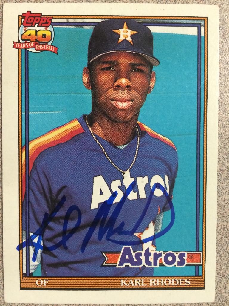 Karl Rhodes autograph in the Astros A to Z collection
