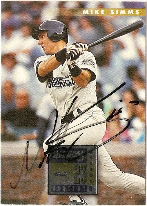 Mike Simms autograph in the Astros A to Z collection