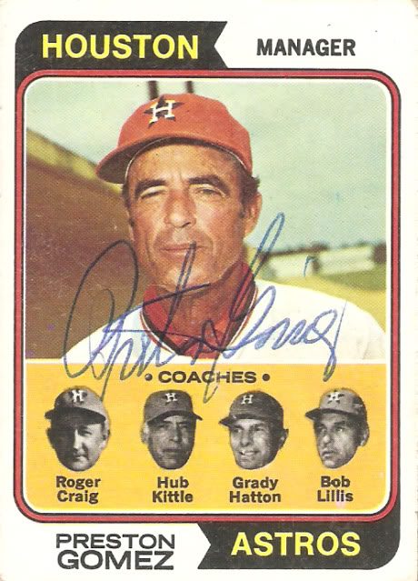 Preston Gomez autograph in the Astros A to Z collection