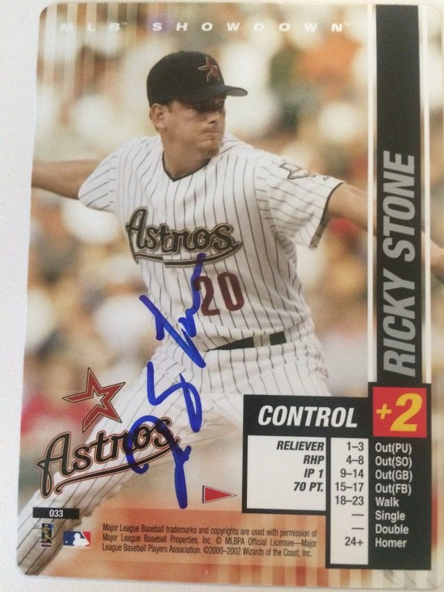 Ricky Stone autograph in the Astros A to Z collection