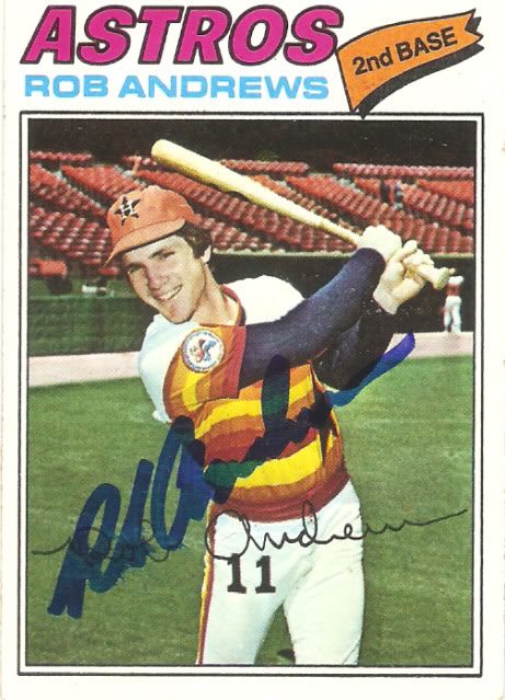 Rob Andrews autograph in the Astros A to Z collection