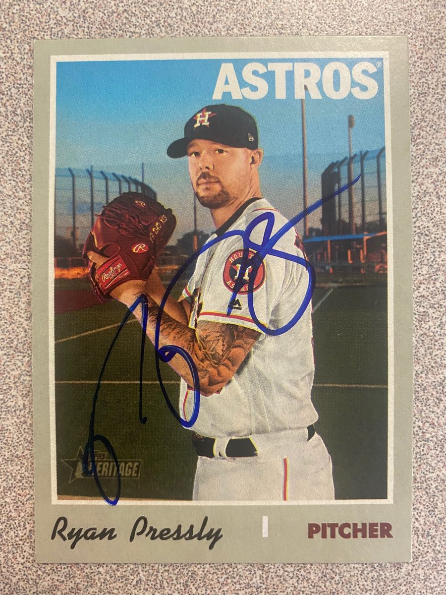 Ryan Pressly autograph in the Astros A to Z collection