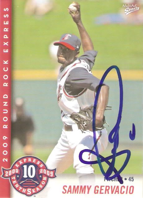 Sammy Gervacio autograph in the Astros A to Z collection