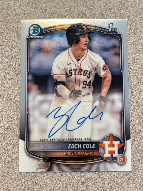 Zach Cole autograph in the Astros A to Z collection